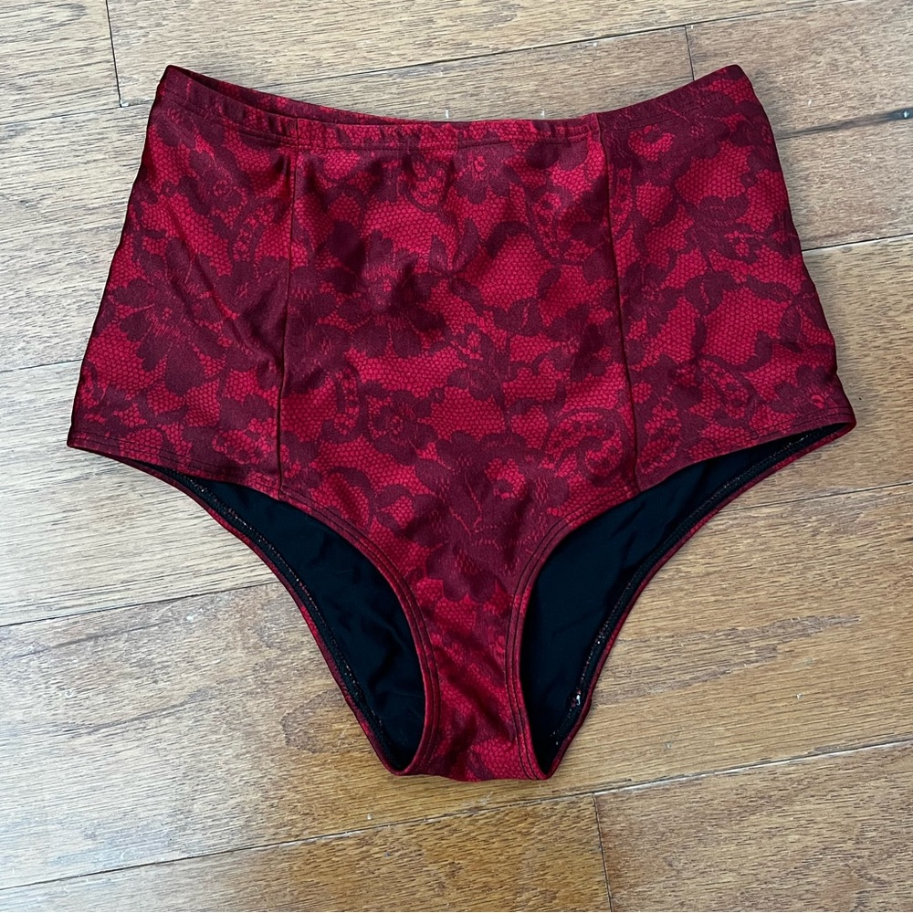 American Apparel High Waisted Floral Swim Bottom